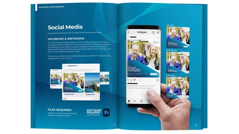 social media information displayed on magazine spread