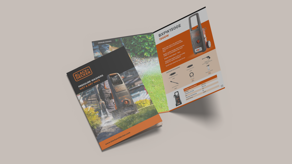 black and decker brochure cover and spread
